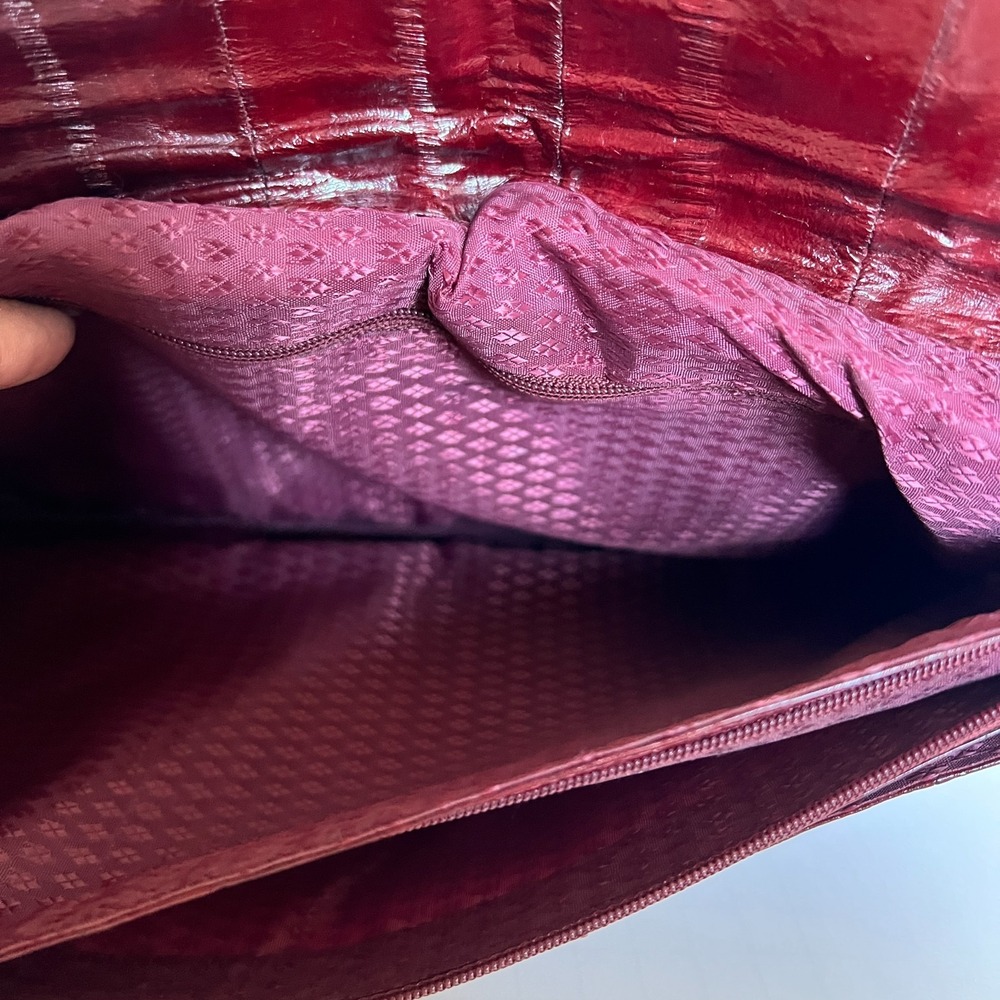Vintage Eel Sink maroon large clutch chic indie sleaze classic leather - Picture 5 of 11